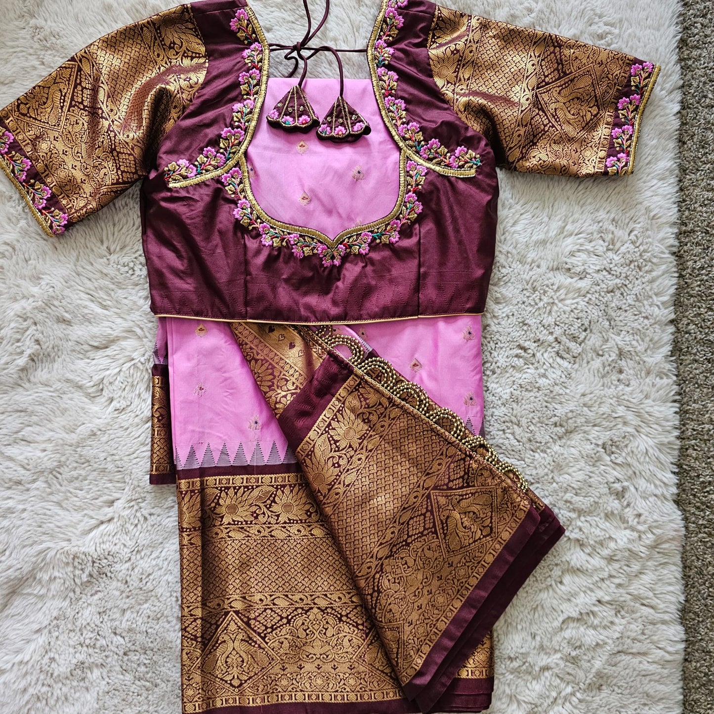 Pink Semi Gadwal Saree